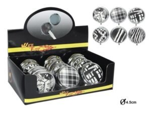 DISPLAY-12 CENICEROS BOLSILLO RDO BCO/NEGRO STDOS COD: 31462