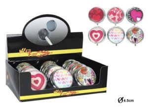 DISPLAY-12 CENICEROS BOLSILLO RDO CORAZON ROJOS ST COD: 31464