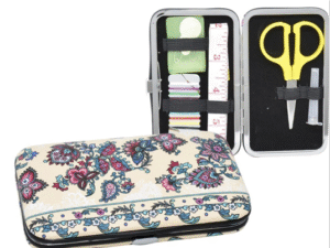 PACK 4 ESTUCHES VIAJE COSTURA-5 FLORAL BEIGE/VERDE. COD: 41388