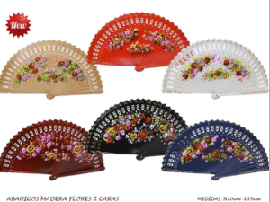 PACK 6 ABANICOS MAD LILY PINTADO 2 CARAS STDOS L:2. COD: 42032