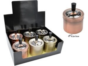 DISPLAY-6 CENICEROS METAL GIRATORIOS STDOS 9,2X9,2 COD: 31102