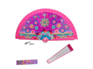 ABANICO MADERA MANDALAS EN CAJA L:42CM J012. COD: 42381