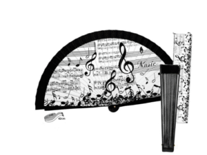 ABANICO MADERA MUSICA EN CAJA L:42CM J010. COD: 41828