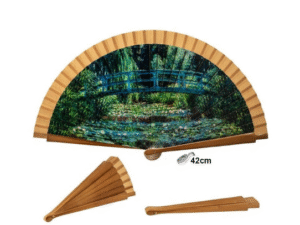 ABANICO MADERA PUENTE MONET EN CAJA L:42CM J408. COD: 42640