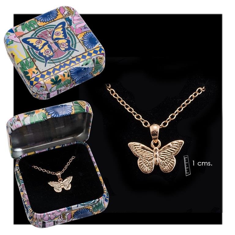 COLGANTE MARIPOSA ORO ROSA COD: 0000695