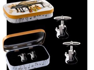 GEMELOS GUITARRA B/N CORTADA PLATEADA COD: 0013677