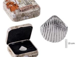 PIN CONCHA PLATEADA RAYADA COD: 0014541