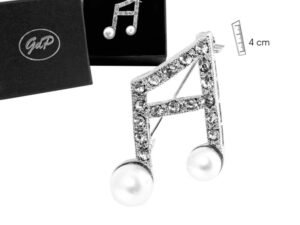 BROCHE NOTA PIEDRAS NOTA MUSICAL COD: 0014547