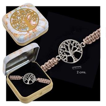 PULSERA ARBOL DE LA VIDA PLATEADA NATURALEZA COD: 0000688