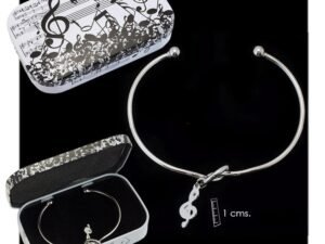 PULSERA RIGIDA PLATA CLAVE MUSICAL COD: 0000690