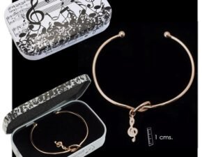 PULSERA RIGIDA PLATA CLAVE MUSICAL COD: 0000691