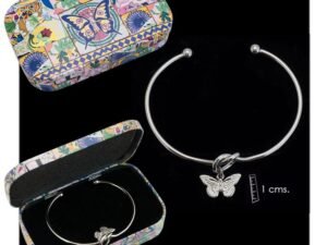 PULSERA MARIPOSA RIGIDA PLATA COD: 0000696