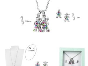 SET DE COLGANTE + PENDIENTE CRUZ COLORES 3 SURTIDO COD: 0006043