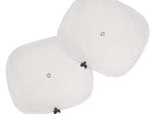 PARASOL CUBREVENTANILLA DE COCHE MODELO “RA”. TAMAÑO 44 X 35 CM. BLANCO