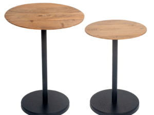 JUEGO DOS MESITAS DE MADERA METAL.  COD: 34164