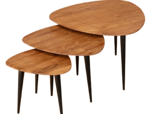 SET DE 3 MESITAS DE INTERIORES DE MADERA.  COD: 30513