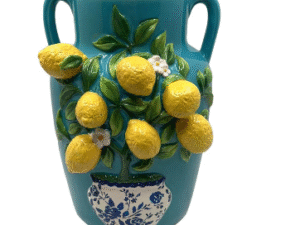 JARRÓN CON ASAS LIMONERO CON LIMONES. GRANDE. MOD: LIMONES IV. COD: 35125