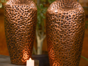 JARRÓN DE HOJALATA. GRANDE. MOD: ANTIGUO IV. COD: 34054.