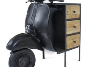MUEBLE-BAR MODELO MOTO SCOOTER NEGRA PARTE DELANTERA. COD: 23765