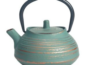 TETERA DE HIERRO COLADO DE 0,4 L. VERDE-DORADO. COD: 29428