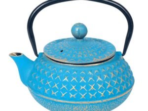 TETERA DE HIERRO COLADO DE 0,6 L. AZUL CELETE. COD: 22854