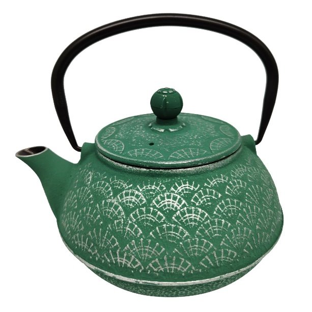 TETERA DE HIERRO COLADO.MOD. ABANICO. VERDE MENTA. 0,9 L. COD: 24315