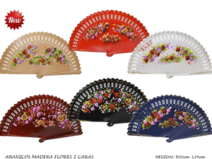 PACK 6 ABANICOS MAD LILY PINTADO 2 CARAS STDOS L:2. COD: 42032